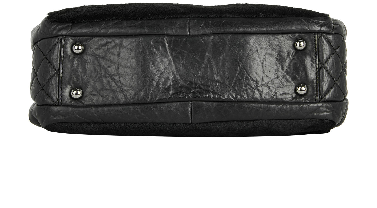 Kiss Lock Frame, &pound;2,200, Handbags, Black, Lambskin Leather/Pony / Calfhair, Top view